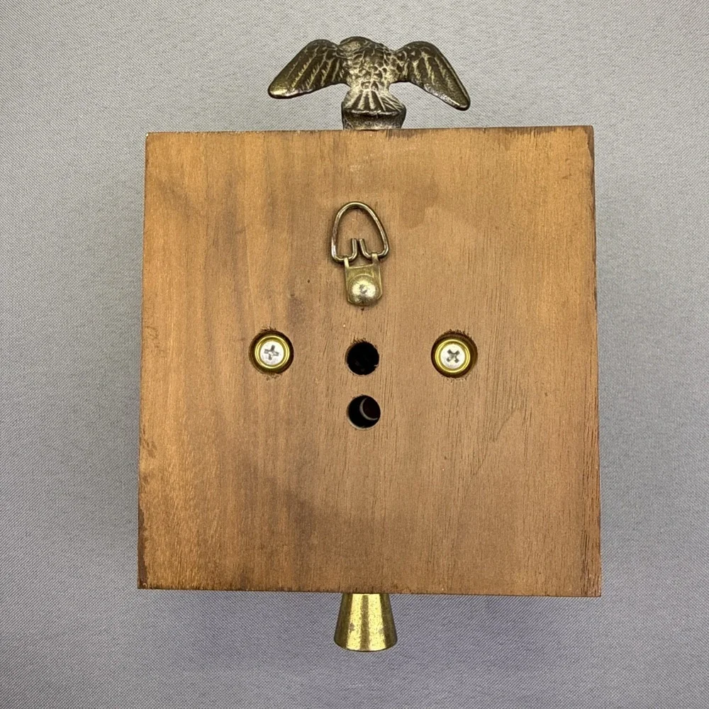 Vintage Springfield Wall Thermometer Brass Eagle Made In USA 7.25